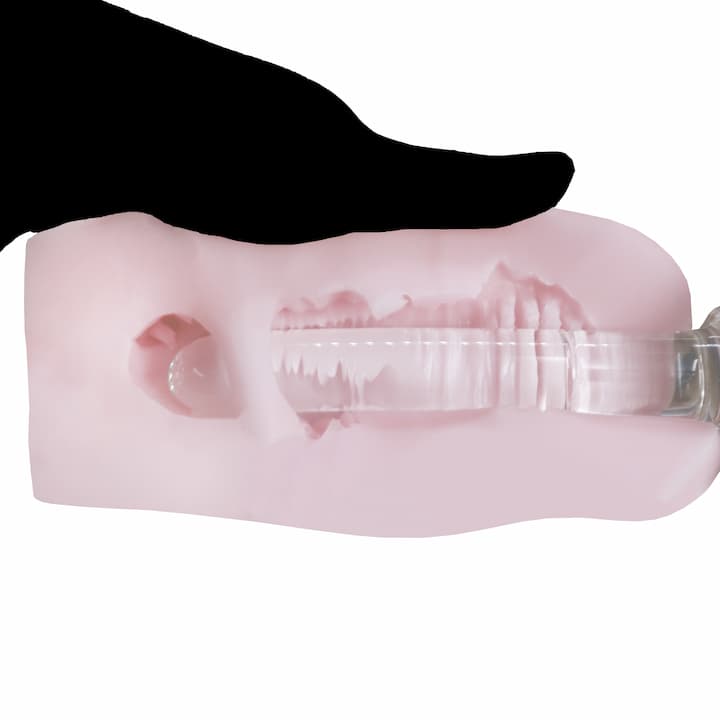 人妻なのにあなたの肉便器の側面透過イメージ。入口から奥へ続く内部のヒダ