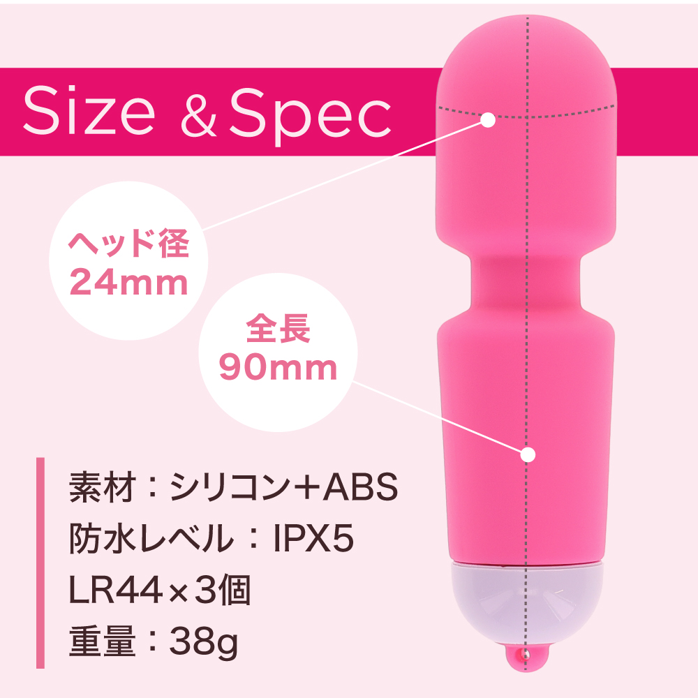 例のデンマポケットのサイズ。全長90mm・ヘッド径24mm