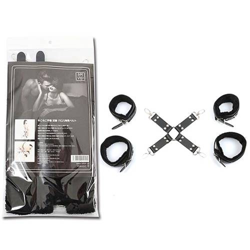 もこもこ手枷 足枷 クロス拘束ベルト