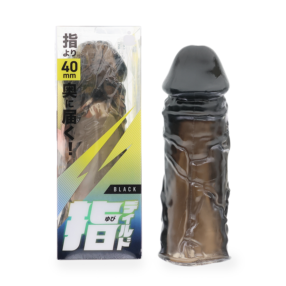 指ディルド　クリアブラック