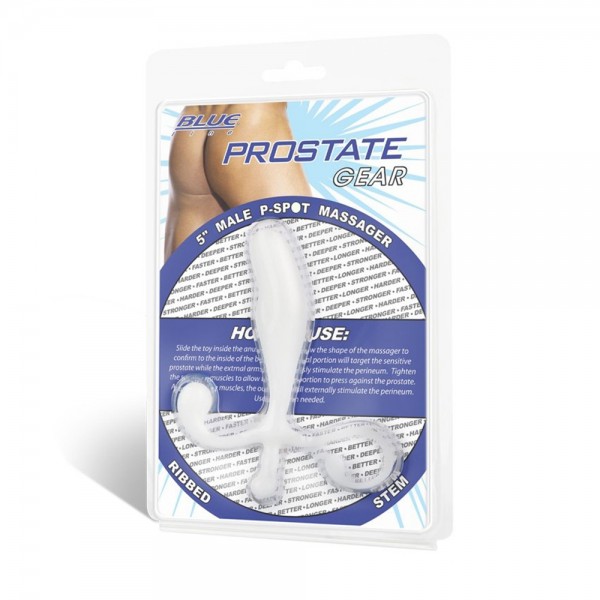 Blue　Line　5”Male　P-Spot　Massager　WHT　Pスポットマッサージャ　白