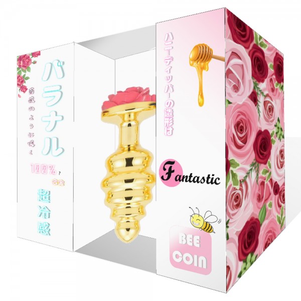 バラナル　超冷感アナルコーン　Mピンクバラ