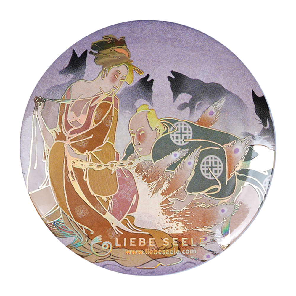 浮世絵マグネット栓抜き 狐と戯れる侍