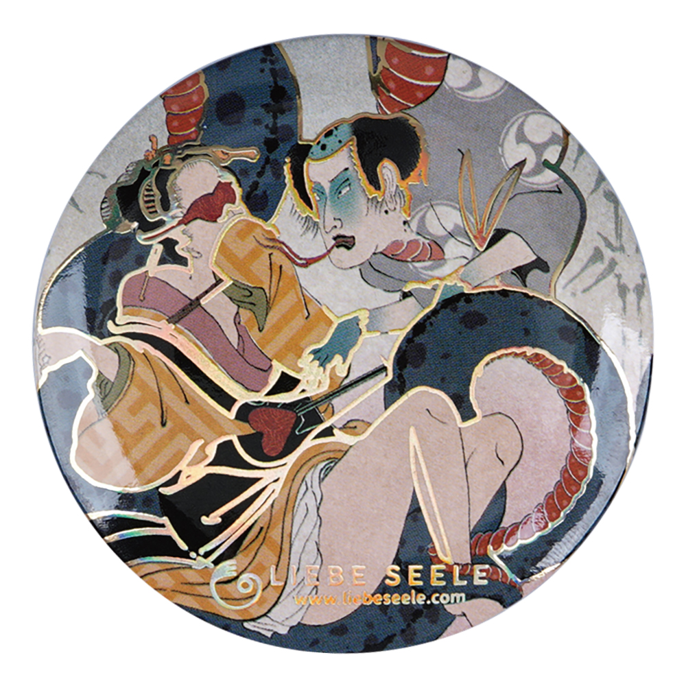 浮世絵マグネット栓抜き 蛇と戯れる華