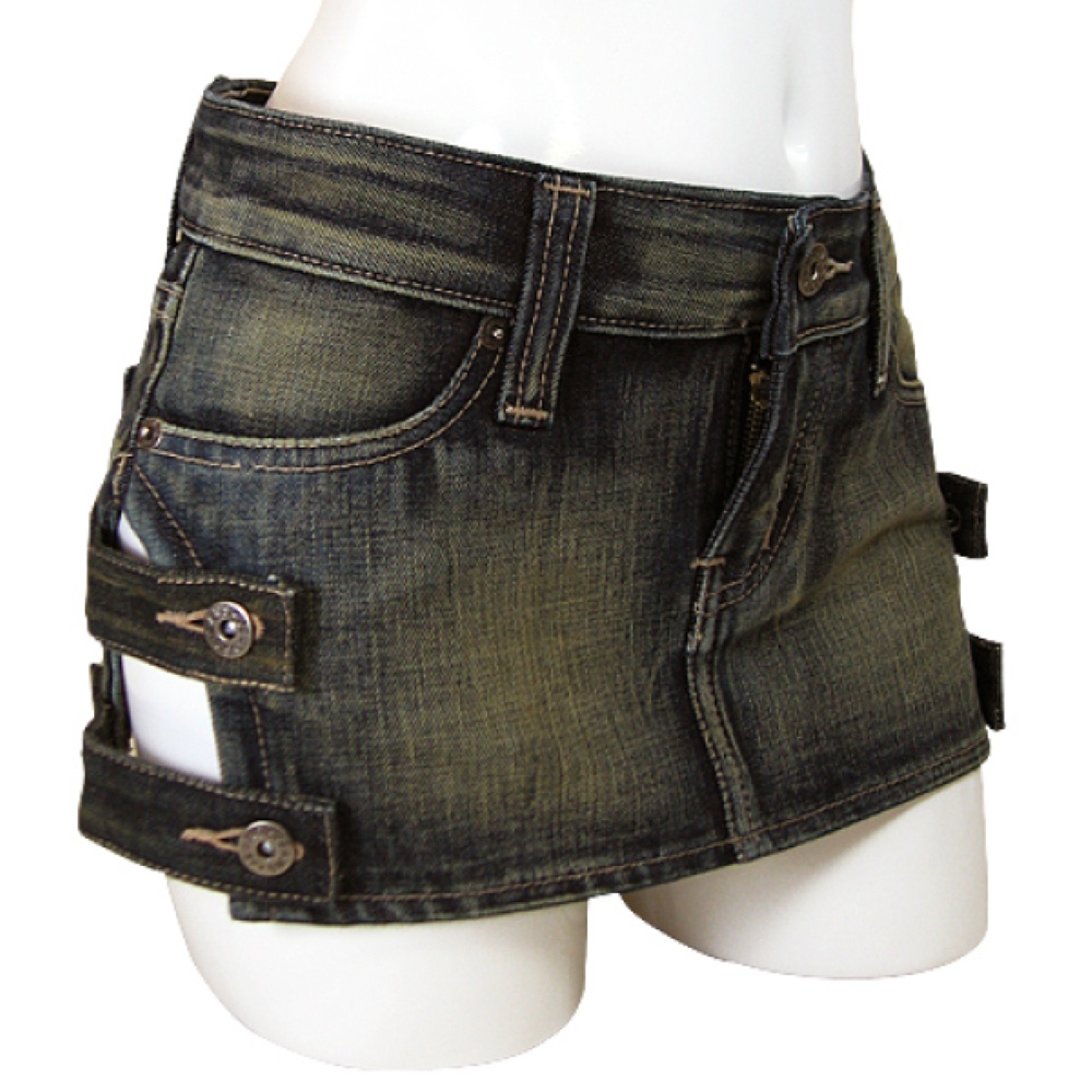 デニムサイドベルト付　M