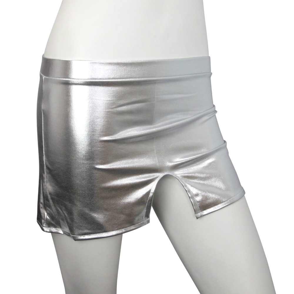 メタリックミニスカート シルバー