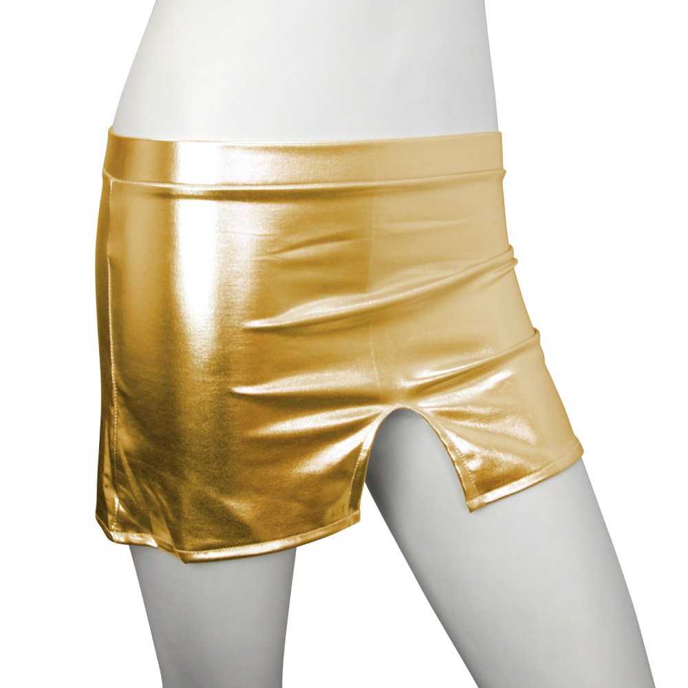 メタリックミニスカート ゴールド