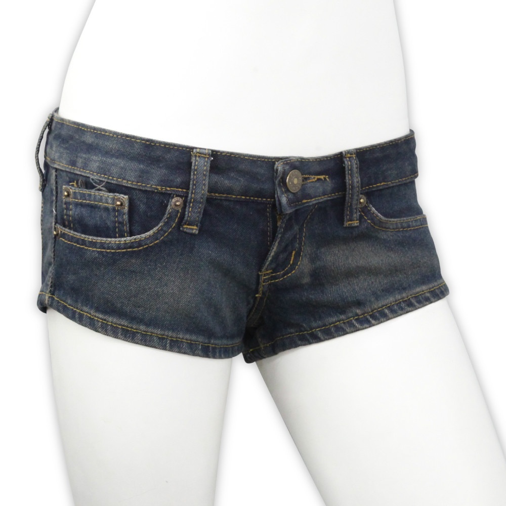 オープンヒップデニム極浅パンツ