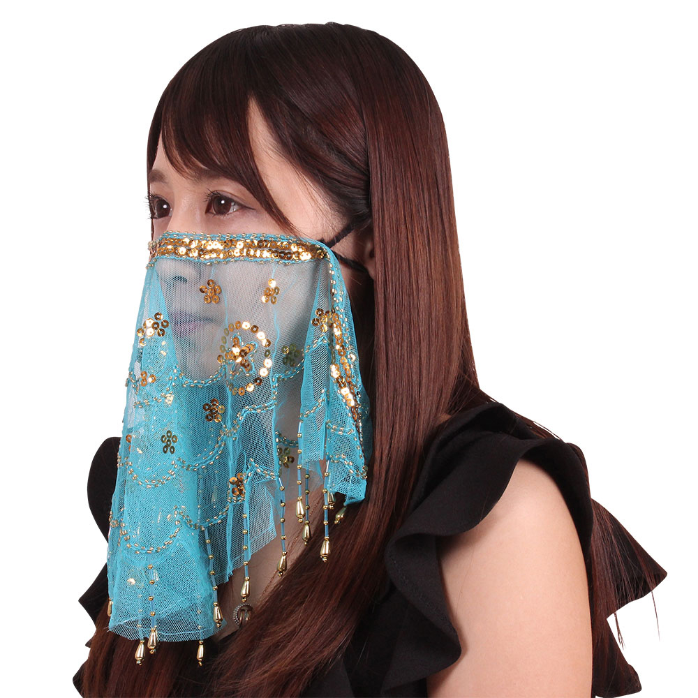 ナイトマスクフェイスベール　サックス