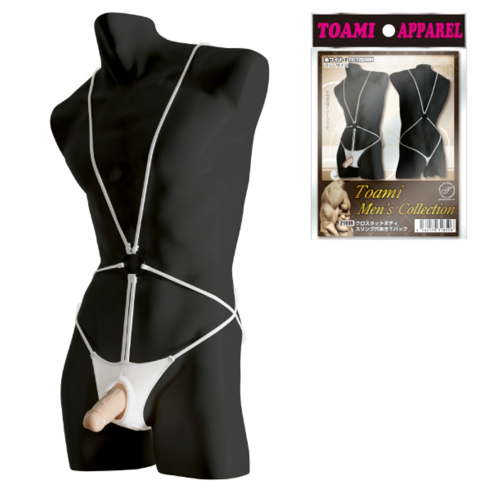 クロスネットボディスリング穴あきＴバック ホワイト