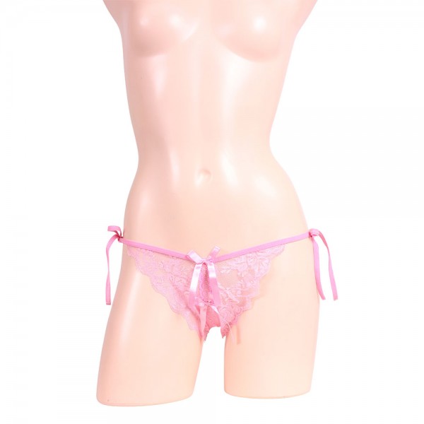 女らしさ満開サイドリボンオープンショーツ ピンク