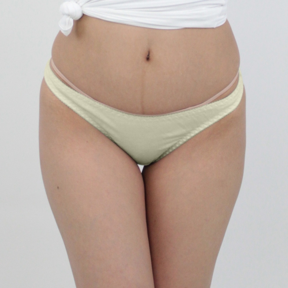 肌なじみの良いコットンシンプルフルバックL イエロー