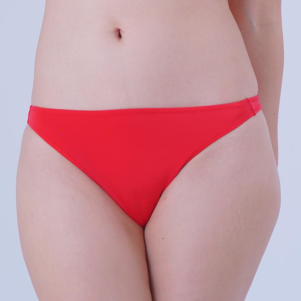 ユニセックス　クロッチ部分マジックテープ使用簡単脱着Tバックショーツ　Mサイズ　レッド