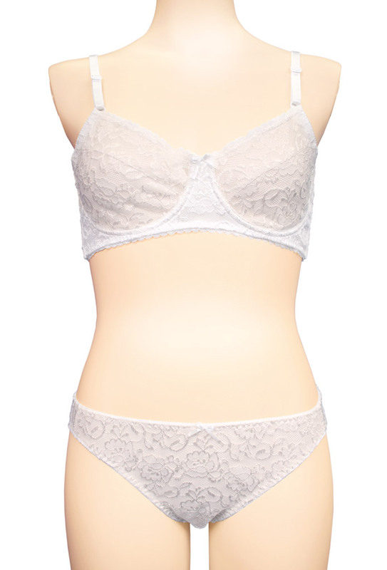 セレブリティ 総レースノーパッドブラ&ショーツ おとこの娘用3L