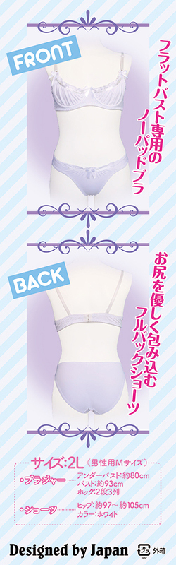 フラットバストブラ&ショーツ おとこの娘用2L