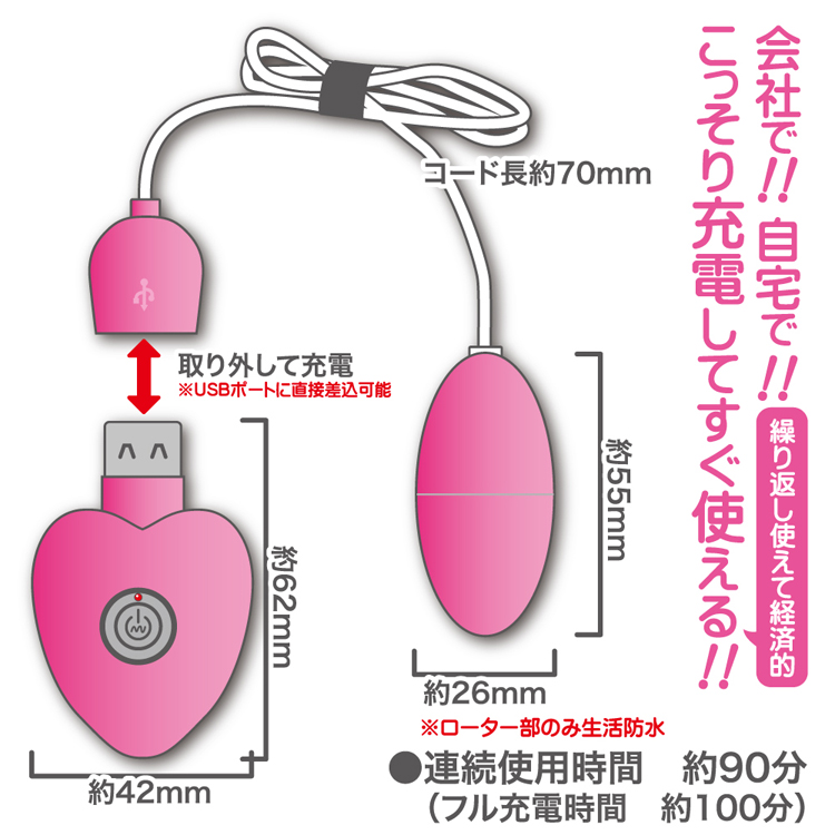 USB充電式ピンクローター 